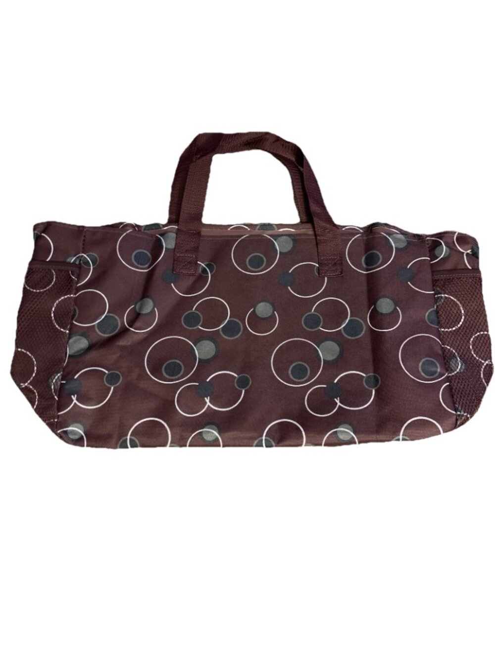 AARP Tote Bag Approx 16” x 11” x 7” Open Top Brown Tote Diaper Bag With Pocket - Picture 2 of 3